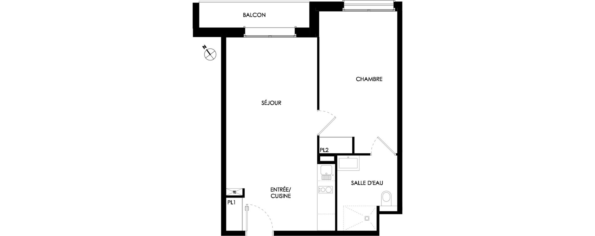 Appartement T2 meubl&eacute; de 44,30 m2 &agrave; Ch&acirc;lons-En-Champagne Centre leon bourgeois