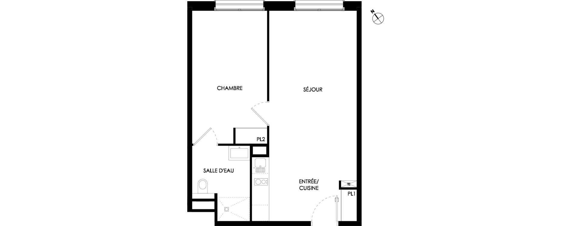 Appartement T2 meubl&eacute; de 47,00 m2 &agrave; Ch&acirc;lons-En-Champagne Centre leon bourgeois