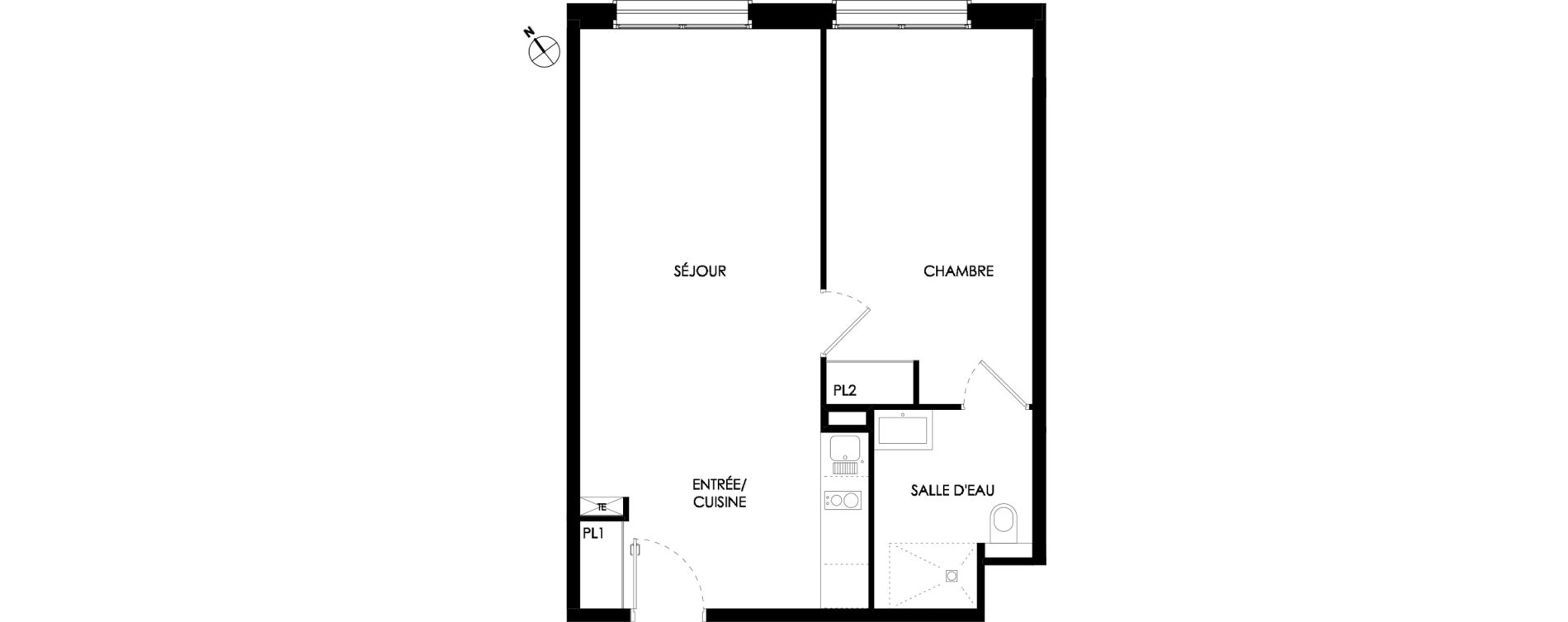 Appartement T2 meubl&eacute; de 47,40 m2 &agrave; Ch&acirc;lons-En-Champagne Centre leon bourgeois