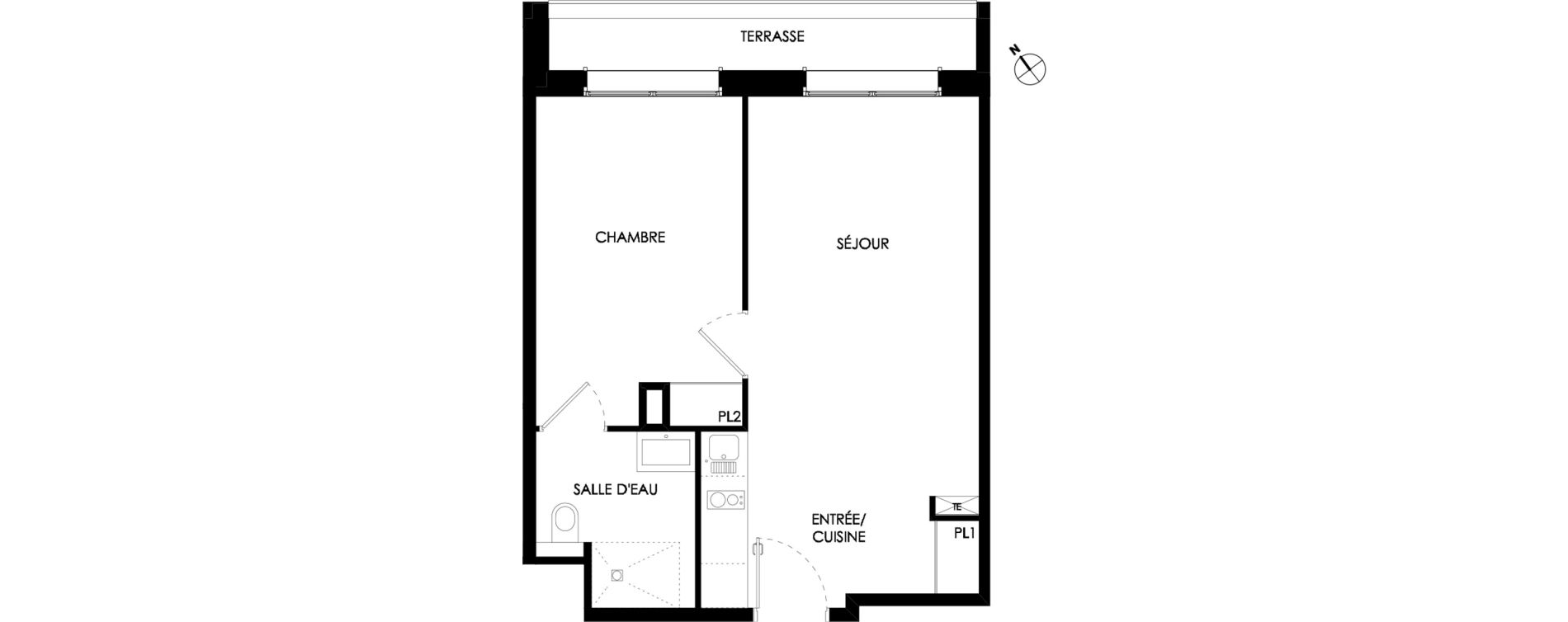 Appartement T2 meubl&eacute; de 40,20 m2 &agrave; Ch&acirc;lons-En-Champagne Centre leon bourgeois