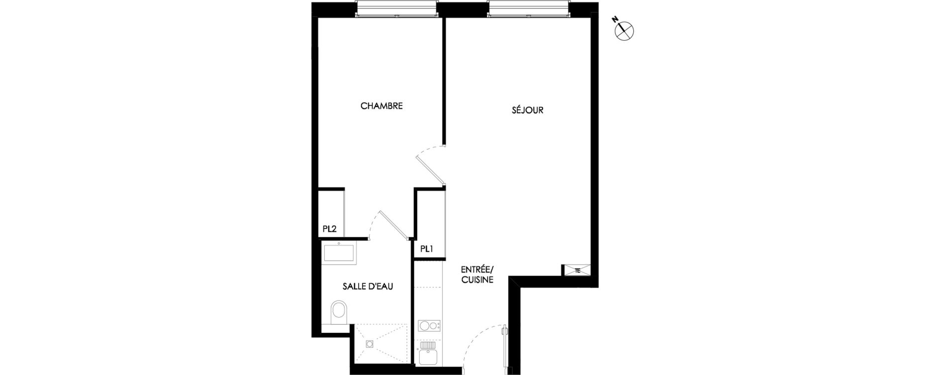 Appartement T2 meubl&eacute; de 43,40 m2 &agrave; Ch&acirc;lons-En-Champagne Centre leon bourgeois