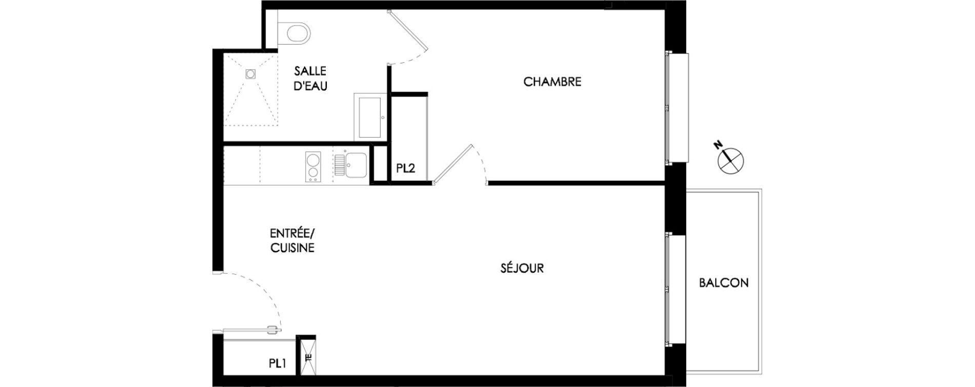 Appartement T2 meubl&eacute; de 42,50 m2 &agrave; Ch&acirc;lons-En-Champagne Centre leon bourgeois