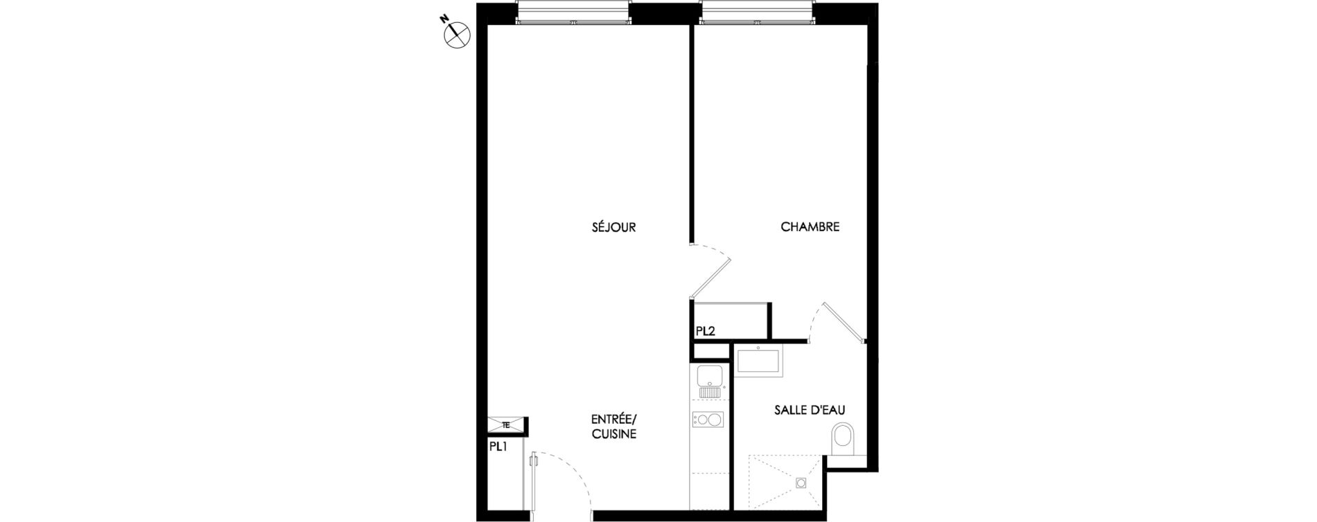 Appartement T2 meubl&eacute; de 47,40 m2 &agrave; Ch&acirc;lons-En-Champagne Centre leon bourgeois