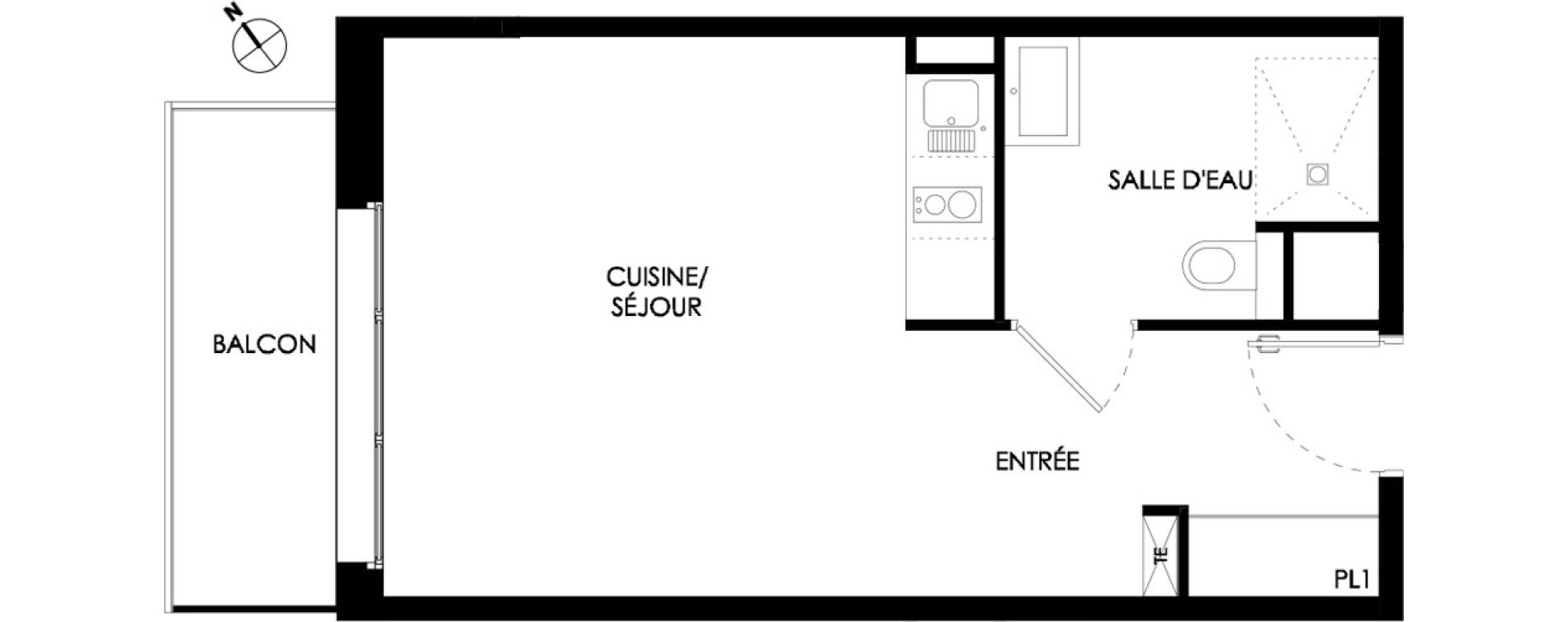 Studio meubl&eacute; de 28,60 m2 &agrave; Ch&acirc;lons-En-Champagne Centre leon bourgeois