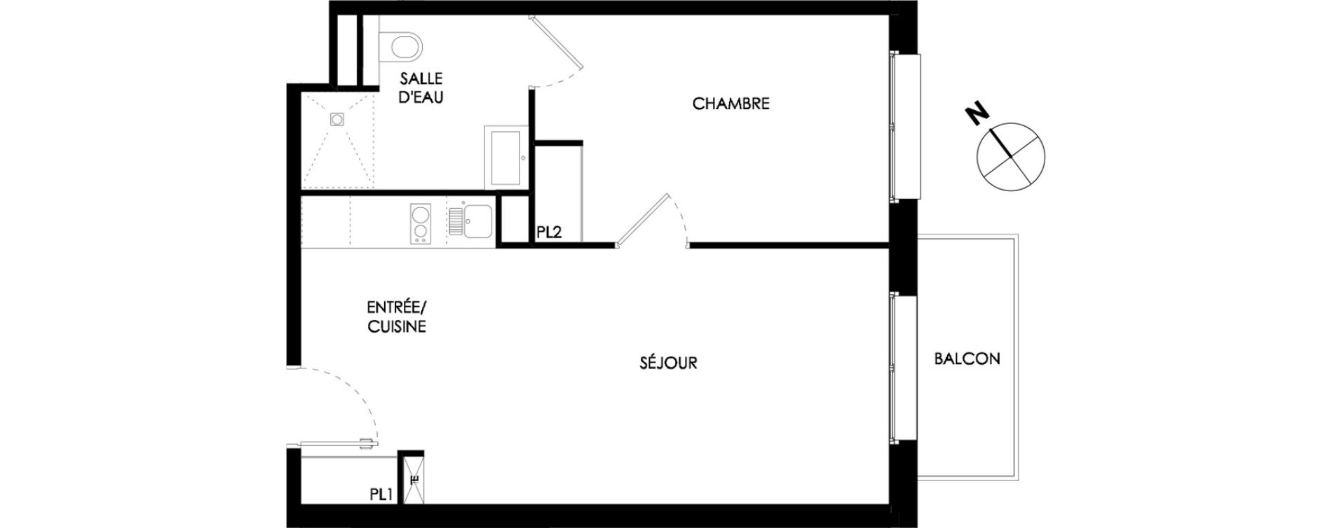 Appartement T2 meubl&eacute; de 42,30 m2 &agrave; Ch&acirc;lons-En-Champagne Centre leon bourgeois