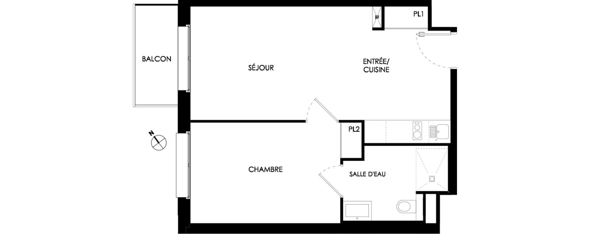 Appartement T2 meubl&eacute; de 41,90 m2 &agrave; Ch&acirc;lons-En-Champagne Centre leon bourgeois