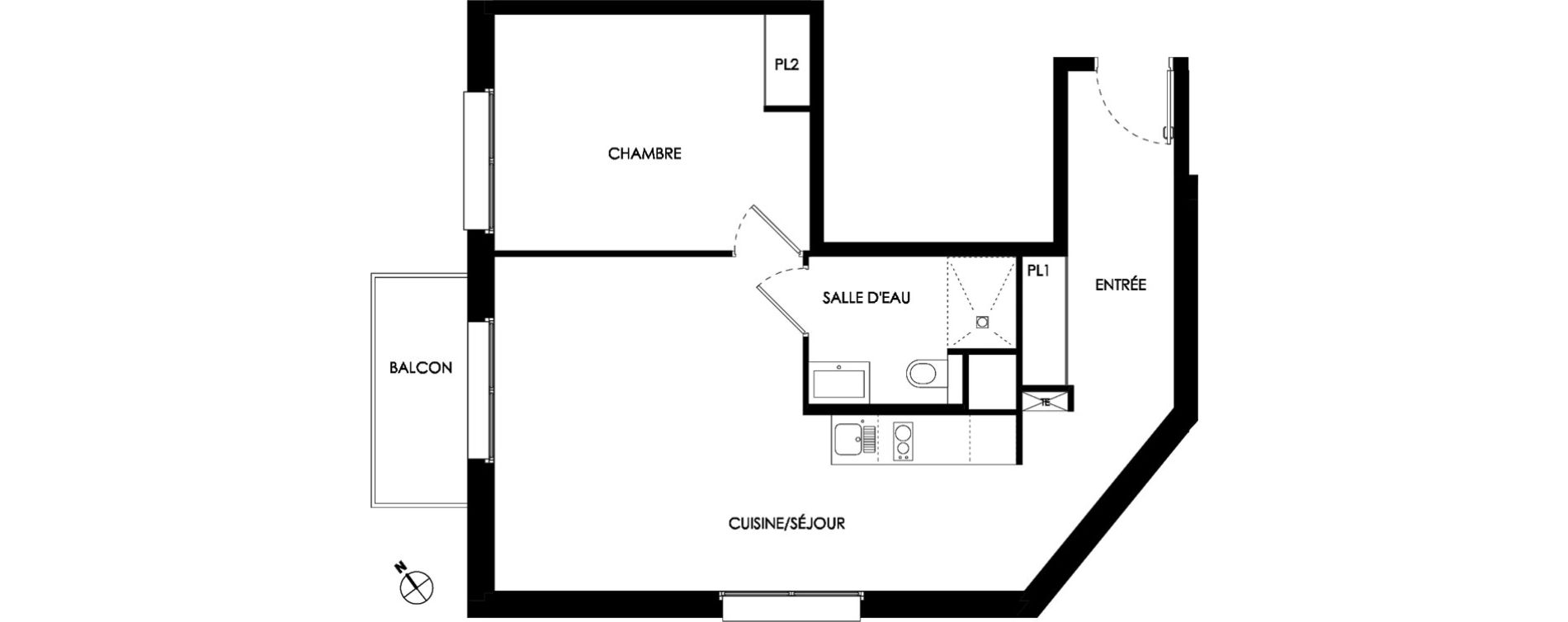 Appartement T2 meubl&eacute; de 51,20 m2 &agrave; Ch&acirc;lons-En-Champagne Centre leon bourgeois