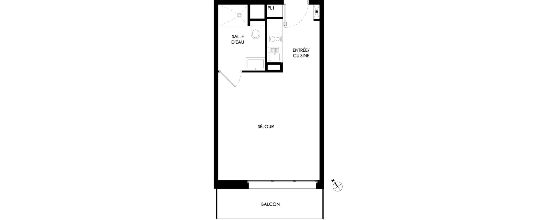 Studio meubl&eacute; de 29,20 m2 &agrave; Ch&acirc;lons-En-Champagne Centre leon bourgeois