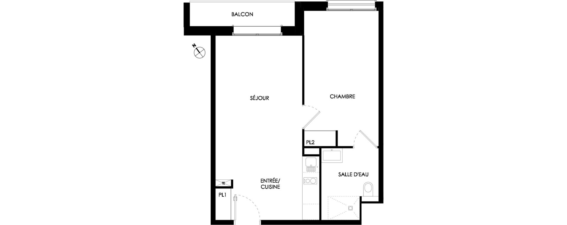 Appartement T2 meubl&eacute; de 44,30 m2 &agrave; Ch&acirc;lons-En-Champagne Centre leon bourgeois
