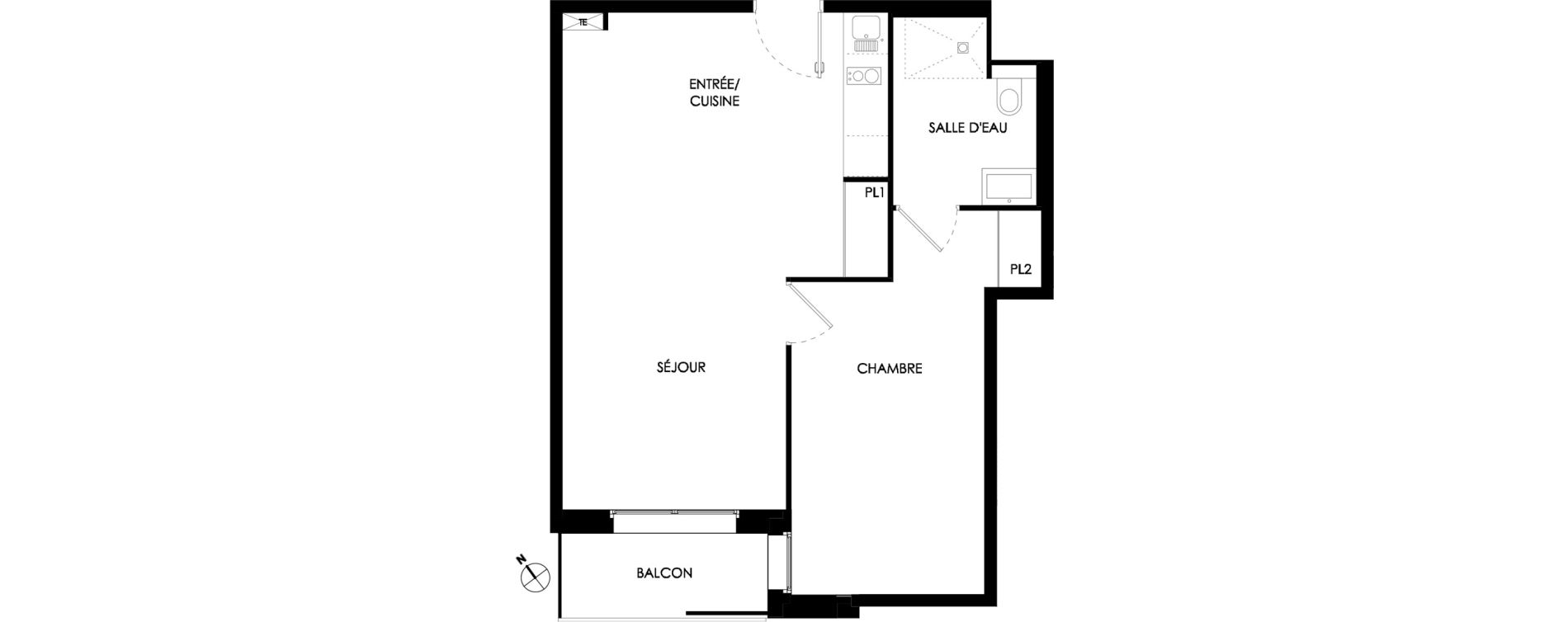 Appartement T2 meubl&eacute; de 50,20 m2 &agrave; Ch&acirc;lons-En-Champagne Centre leon bourgeois