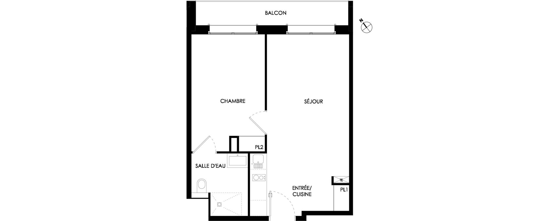 Appartement T2 meubl&eacute; de 40,20 m2 &agrave; Ch&acirc;lons-En-Champagne Centre leon bourgeois