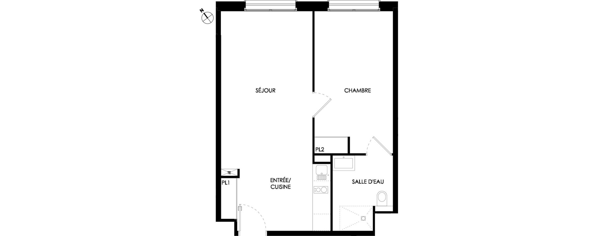 Appartement T2 meubl&eacute; de 47,10 m2 &agrave; Ch&acirc;lons-En-Champagne Centre leon bourgeois