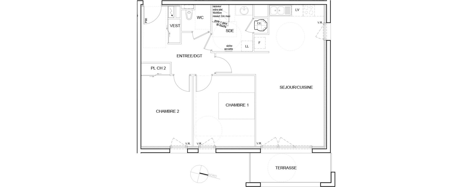 Appartement T3 de 68,15 m2 &agrave; Fagni&egrave;res Centre