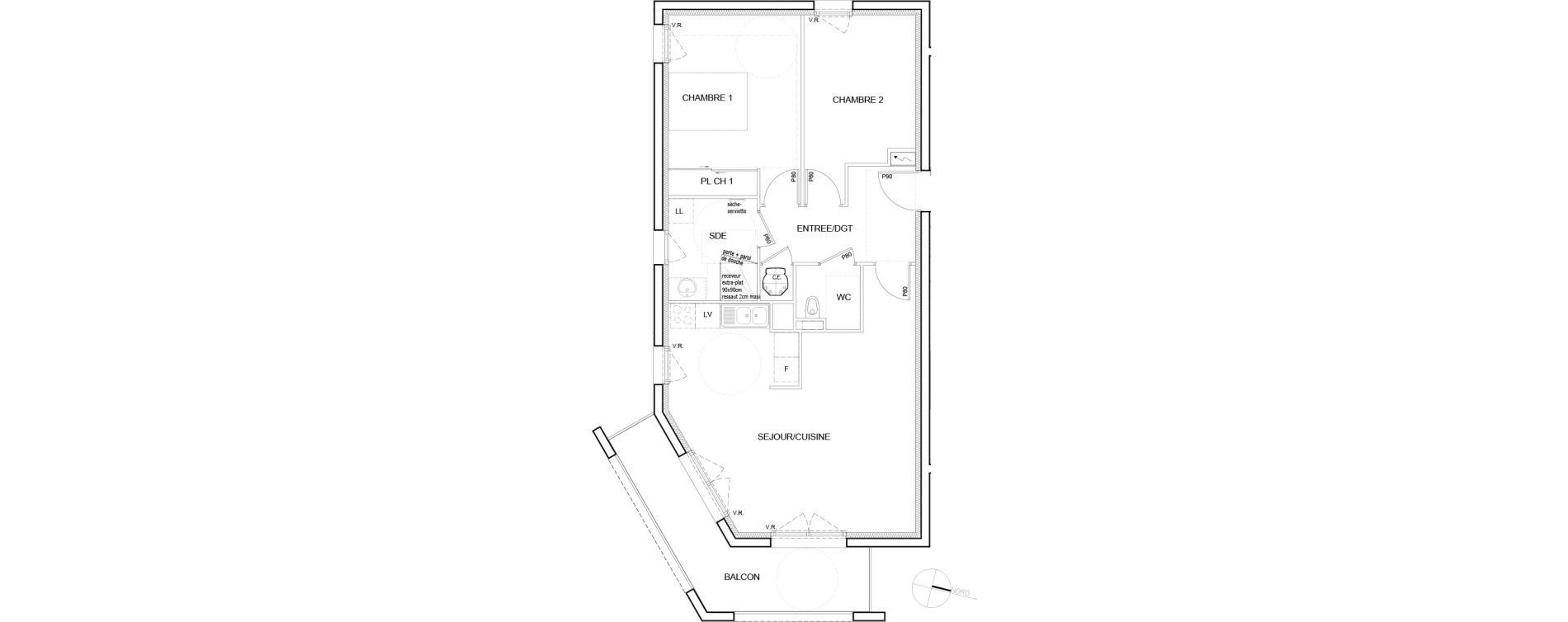 Appartement T3 de 68,60 m2 &agrave; Fagni&egrave;res Centre