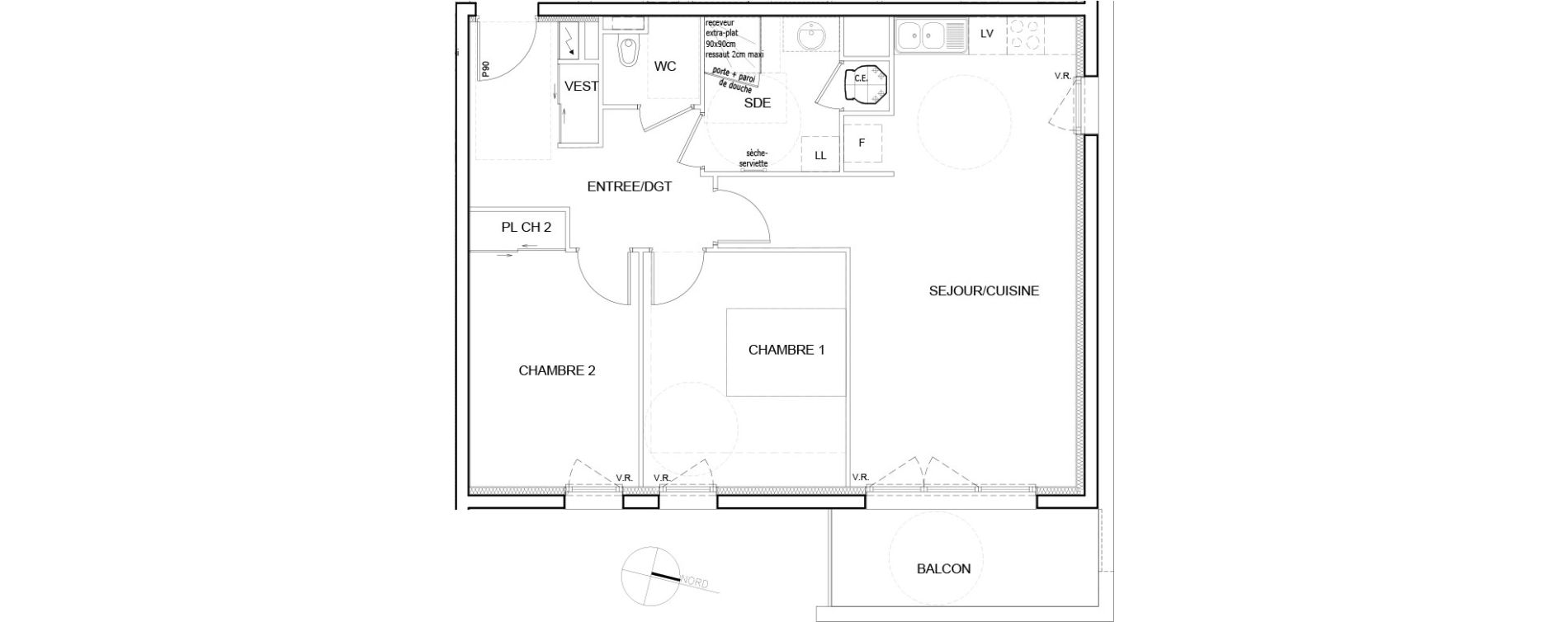 Appartement T3 de 68,15 m2 &agrave; Fagni&egrave;res Centre