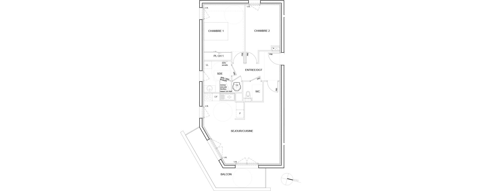 Appartement T3 de 68,60 m2 &agrave; Fagni&egrave;res Centre
