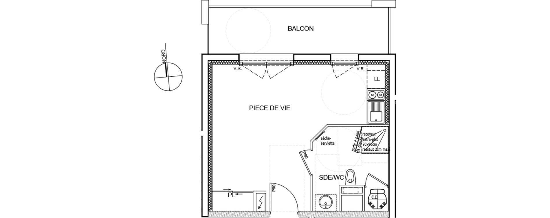 Appartement T1 de 26,45 m2 &agrave; Fagni&egrave;res Centre