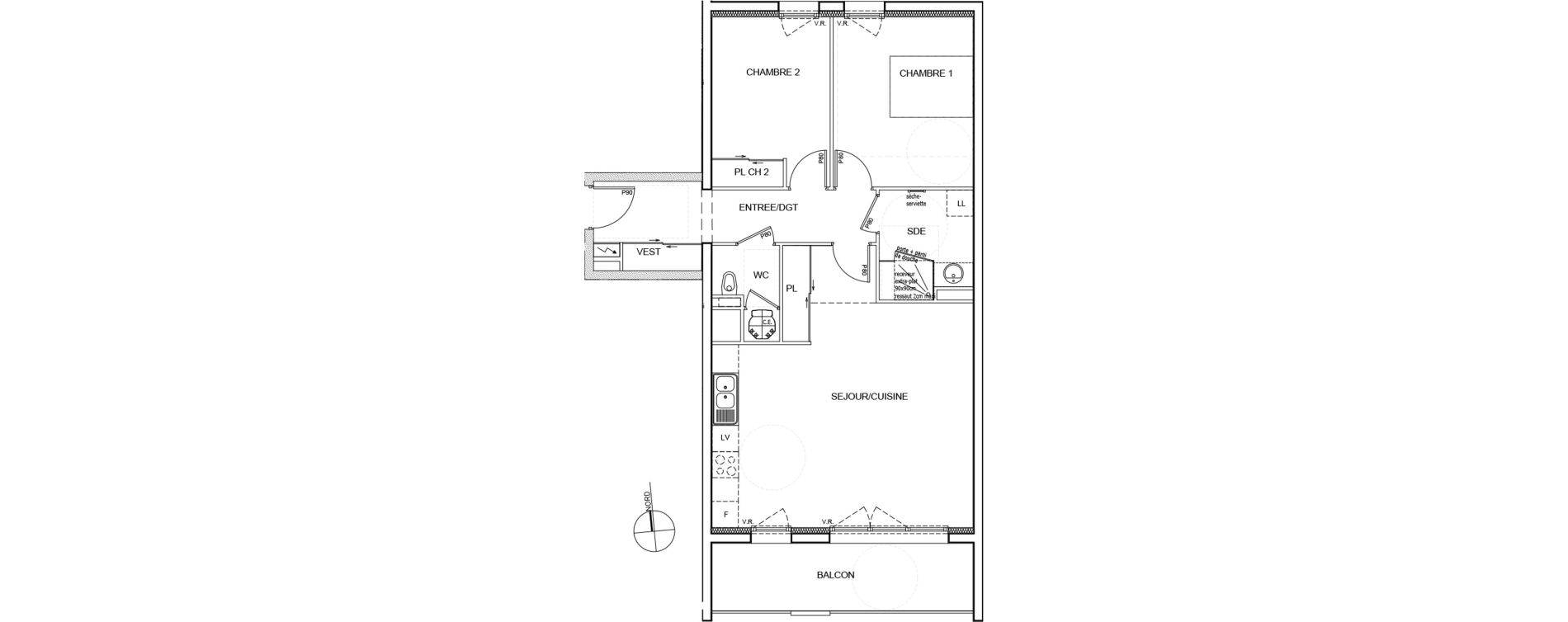 Appartement T3 de 71,10 m2 &agrave; Fagni&egrave;res Centre
