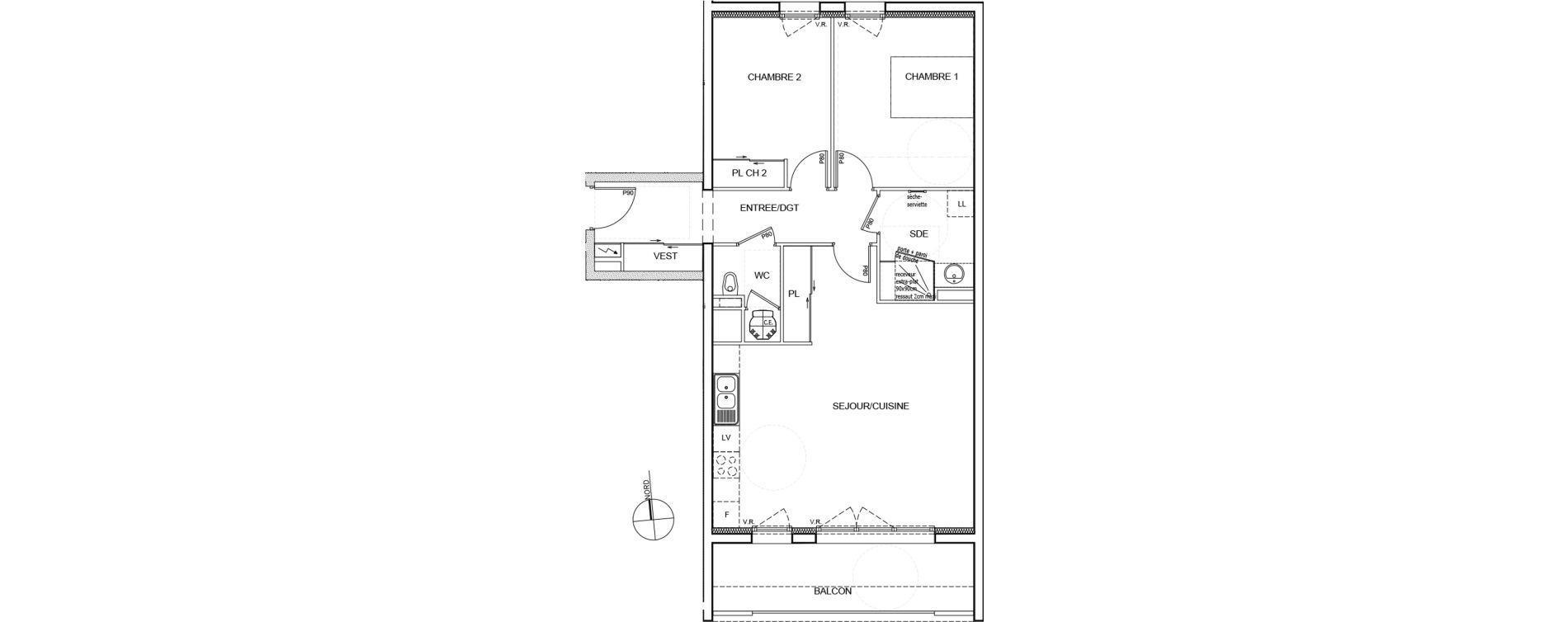 Appartement T3 de 71,10 m2 &agrave; Fagni&egrave;res Centre