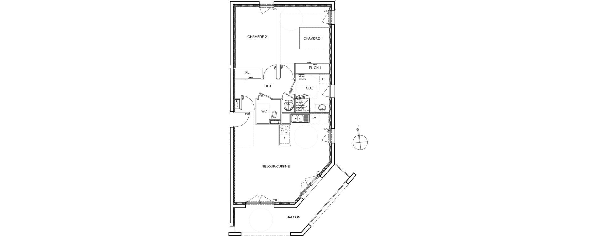 Appartement T3 de 68,50 m2 &agrave; Fagni&egrave;res Centre
