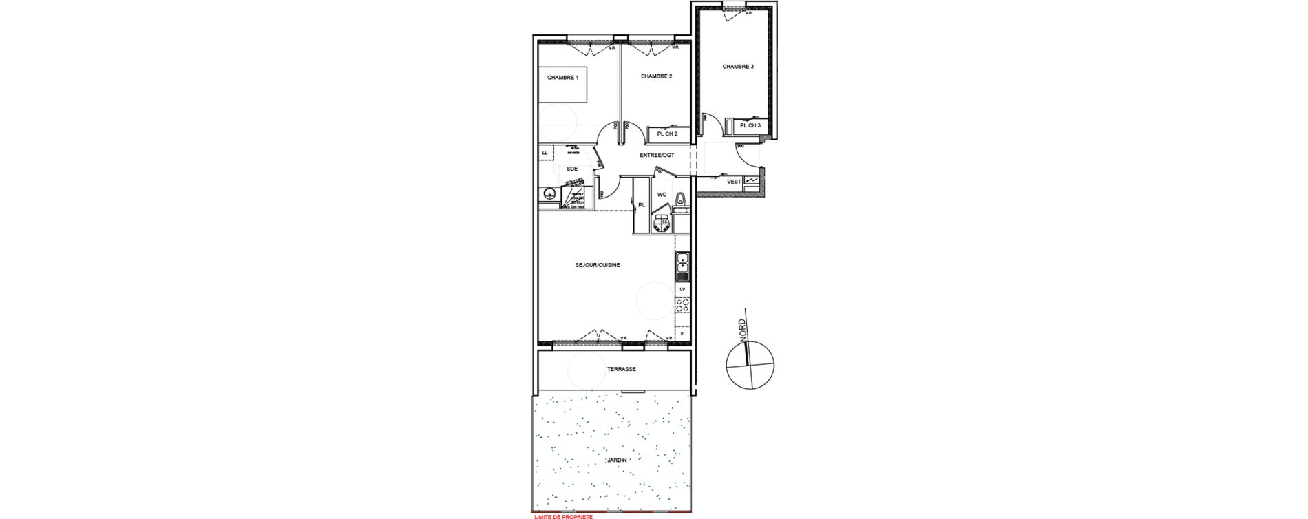 Appartement T4 de 84,35 m2 &agrave; Fagni&egrave;res Centre