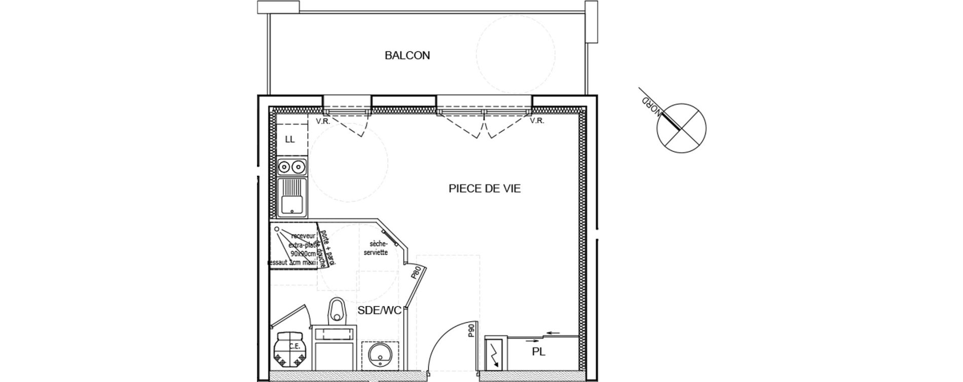 Appartement T1 de 26,45 m2 &agrave; Fagni&egrave;res Centre