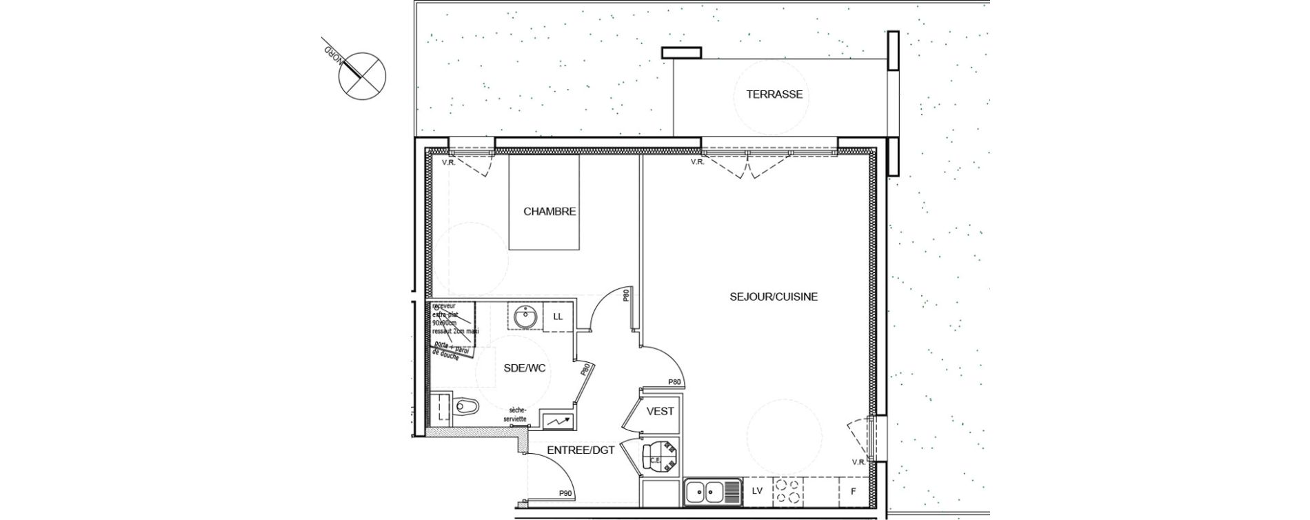 Appartement T2 de 55,45 m2 &agrave; Fagni&egrave;res Centre