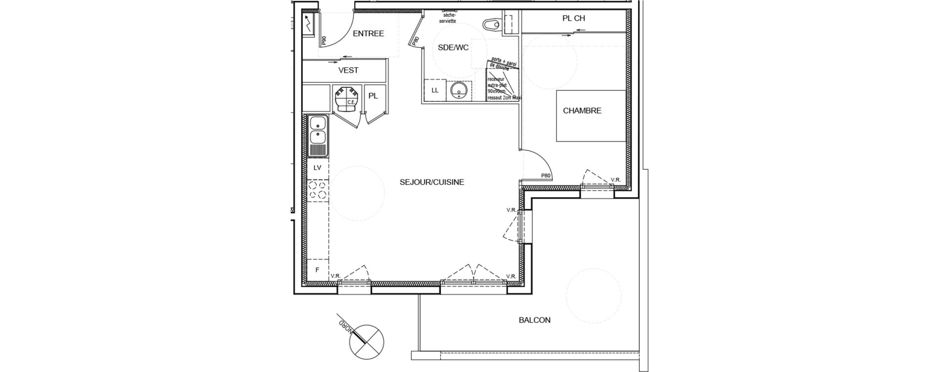 Appartement T2 de 53,80 m2 &agrave; Fagni&egrave;res Centre