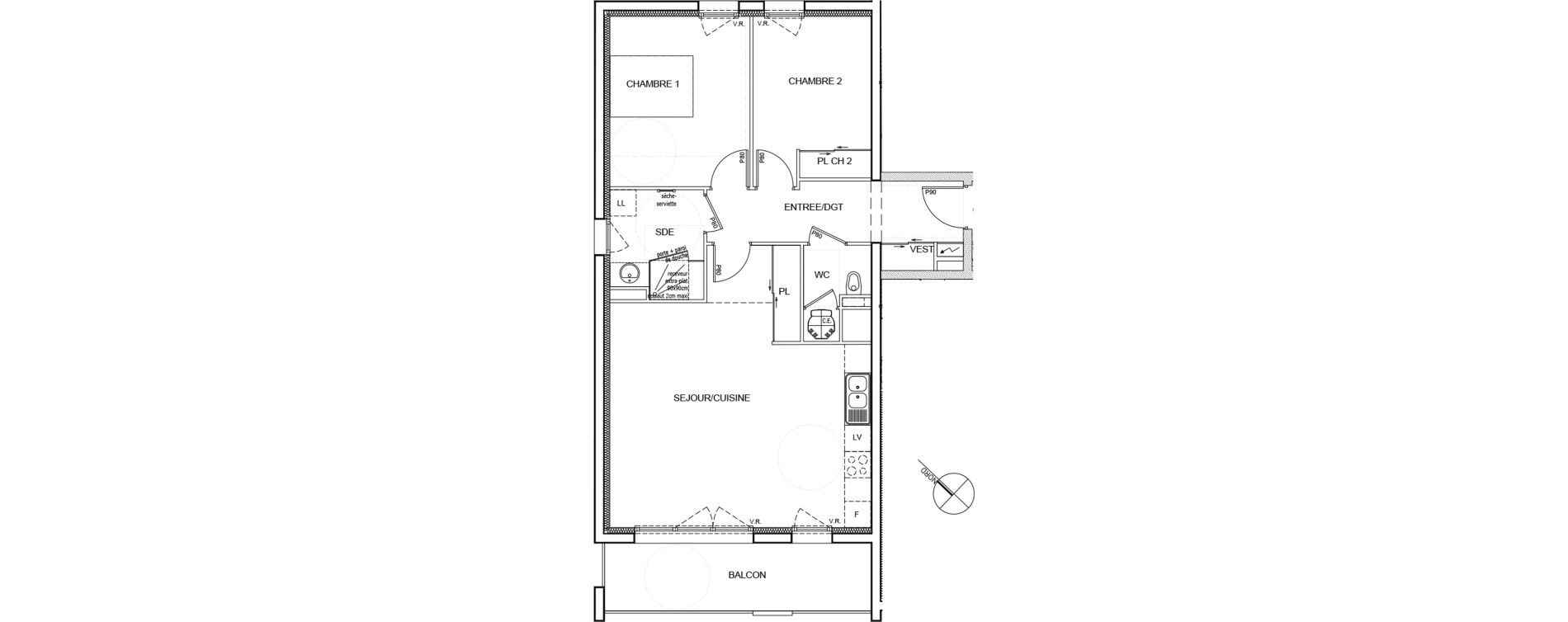 Appartement T3 de 69,90 m2 &agrave; Fagni&egrave;res Centre