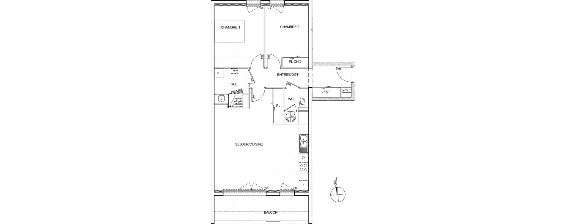 Appartement T3 de 71,10 m2 &agrave; Fagni&egrave;res Centre