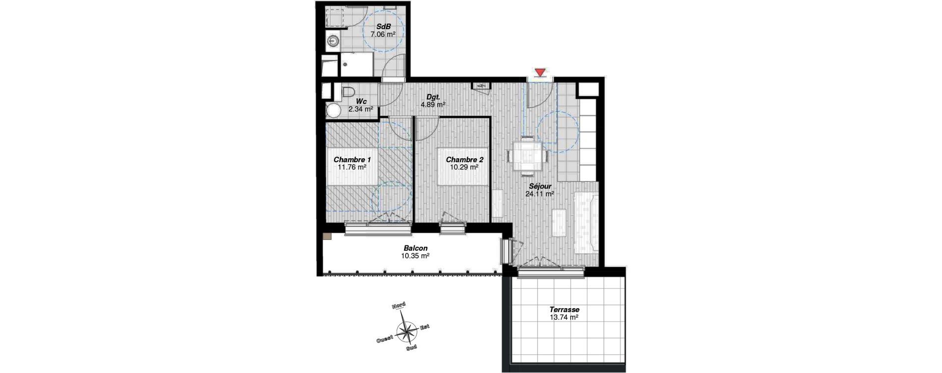Appartement T3 de 60,45 m2 &agrave; Reims Cernay - epinettes - jamin - jaur&egrave;s