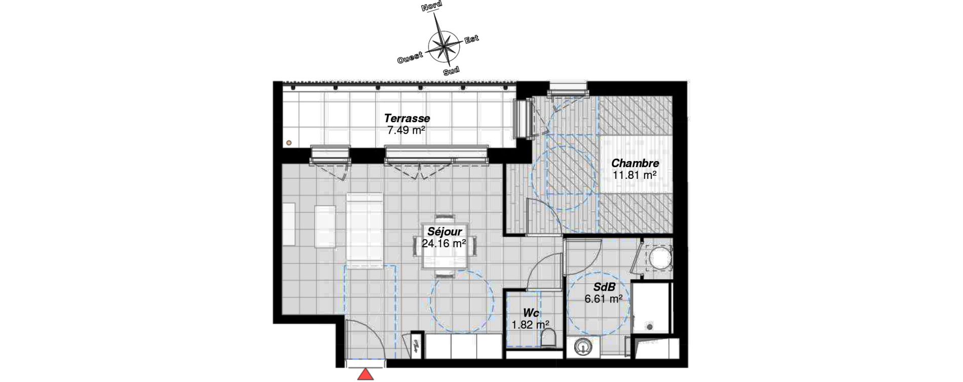 Appartement T2 de 44,40 m2 &agrave; Reims Cernay - epinettes - jamin - jaur&egrave;s