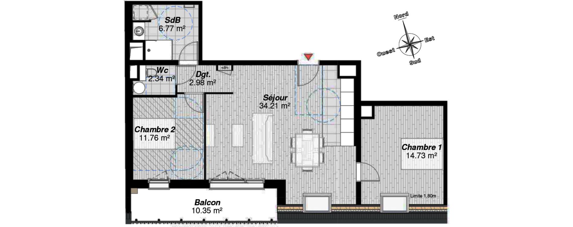 Appartement T3 de 72,79 m2 &agrave; Reims Cernay - epinettes - jamin - jaur&egrave;s
