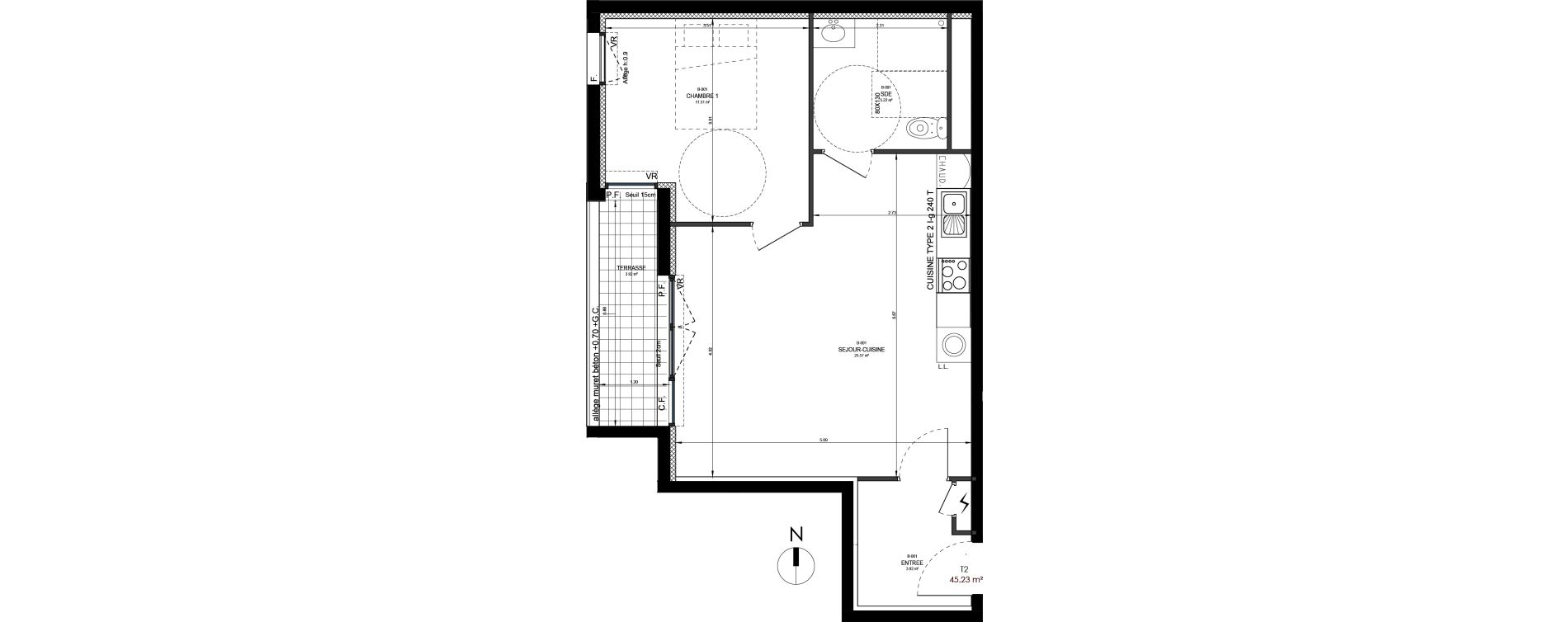 Appartement T2 de 46,23 m2 &agrave; Reims Neufch&acirc;tel