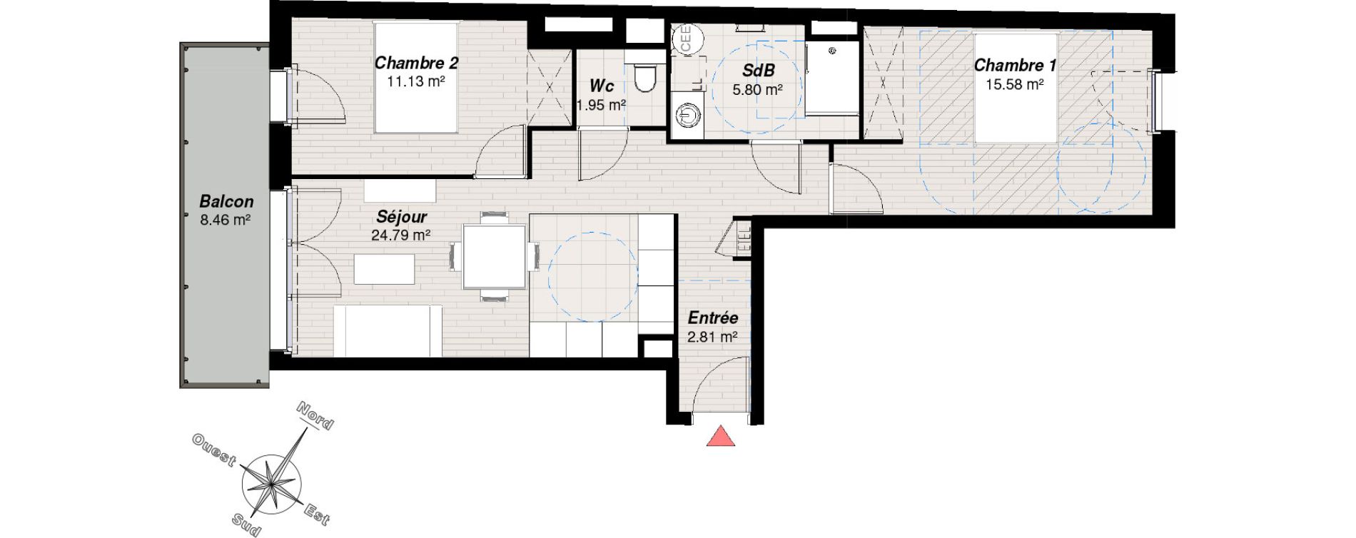 Appartement T3 de 62,06 m2 &agrave; Reims Charles arnould - clairmarais