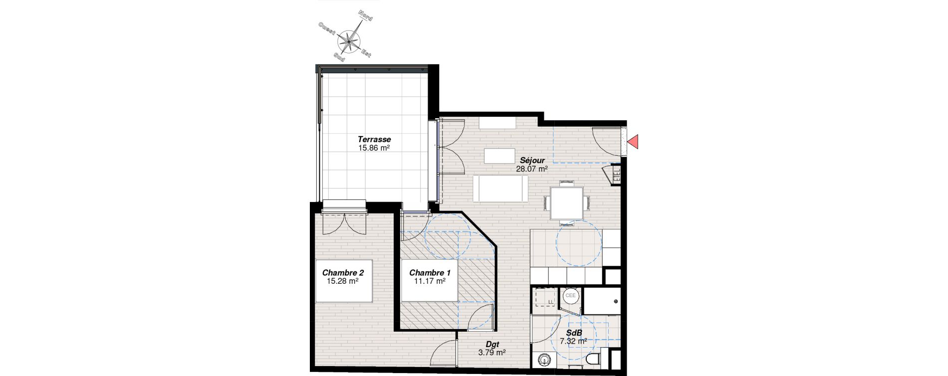 Appartement T3 de 65,63 m2 &agrave; Reims Charles arnould - clairmarais