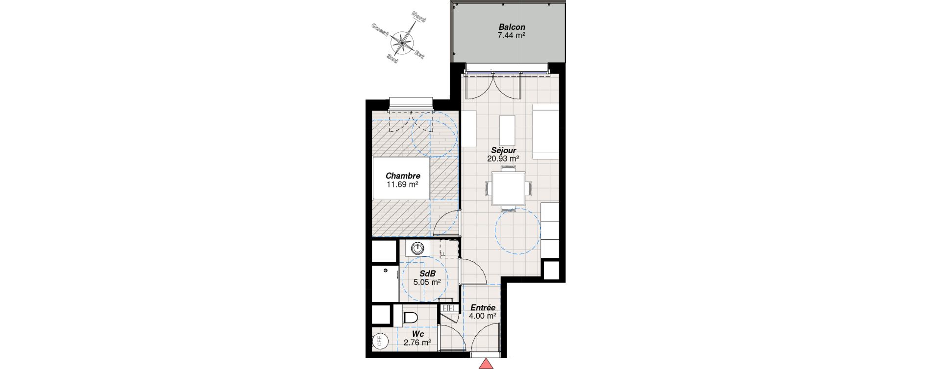 Appartement T2 de 44,43 m2 &agrave; Reims Charles arnould - clairmarais