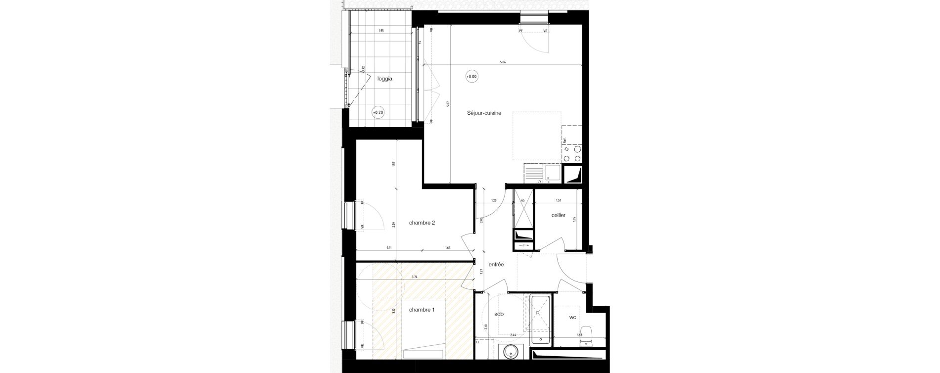 Appartement T3 de 66,65 m2 &agrave; Reims Magasins g&eacute;n&eacute;raux