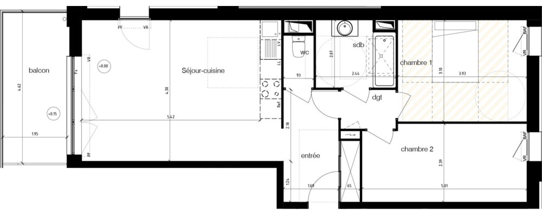 Appartement T3 de 65,40 m2 &agrave; Reims Magasins g&eacute;n&eacute;raux