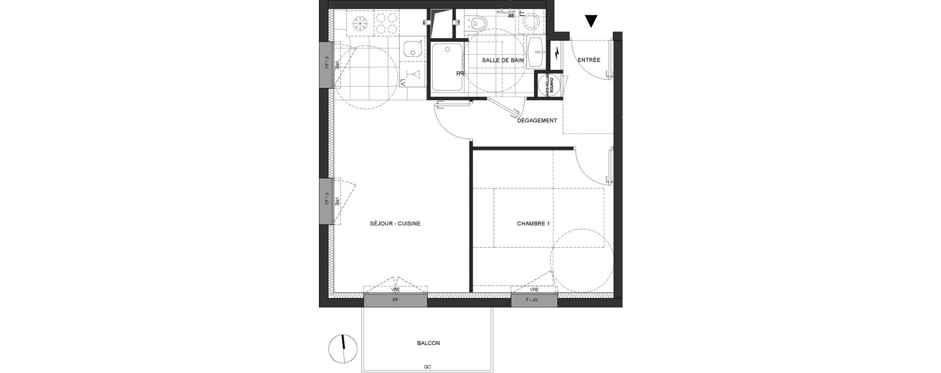 Appartement T2 de 41,20 m2 &agrave; Reims Laon-zola - neufch&acirc;tel - orgeval