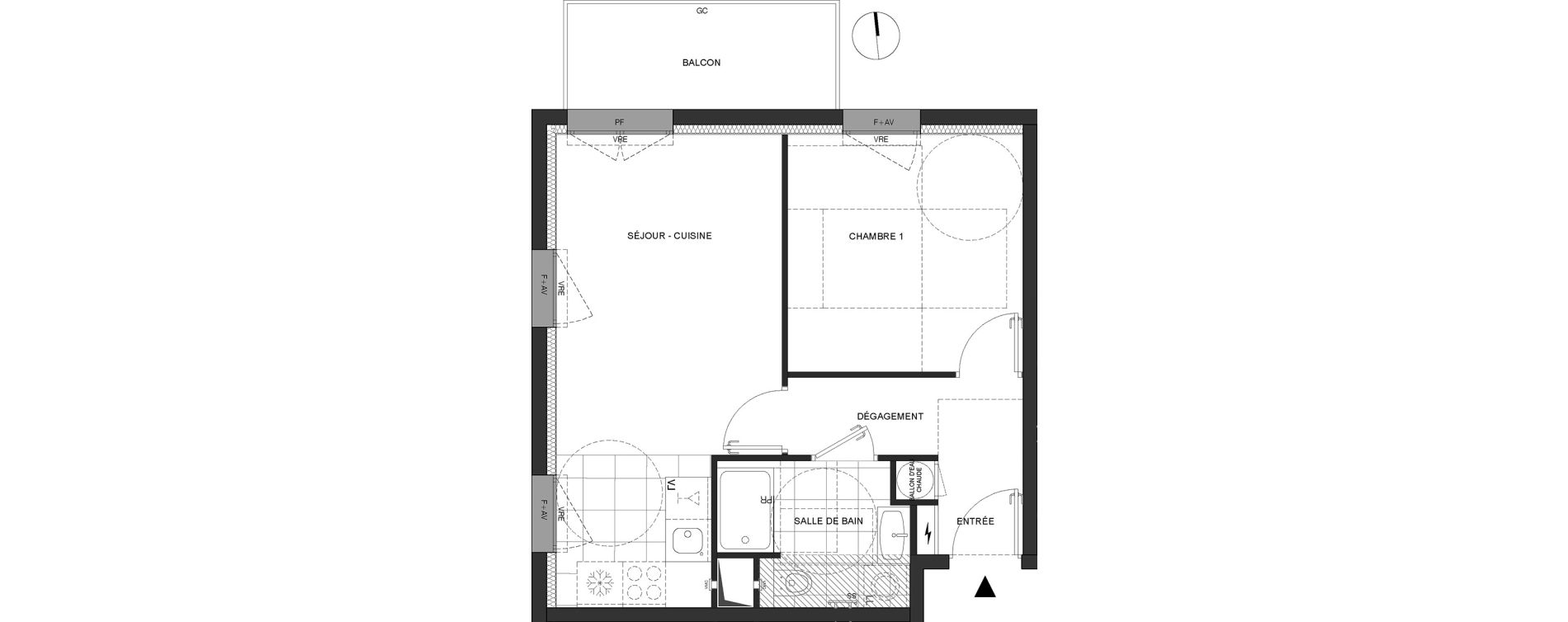 Appartement T2 de 41,20 m2 &agrave; Reims Laon-zola - neufch&acirc;tel - orgeval