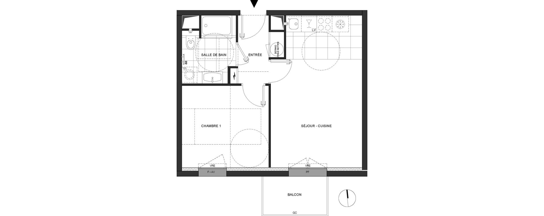 Appartement T2 de 40,00 m2 &agrave; Reims Laon-zola - neufch&acirc;tel - orgeval