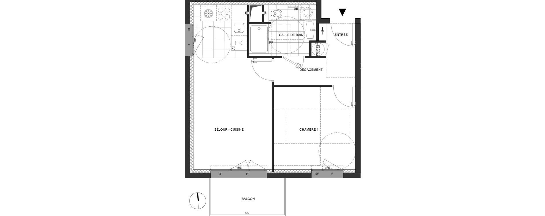 Appartement T2 de 41,10 m2 &agrave; Reims Laon-zola - neufch&acirc;tel - orgeval