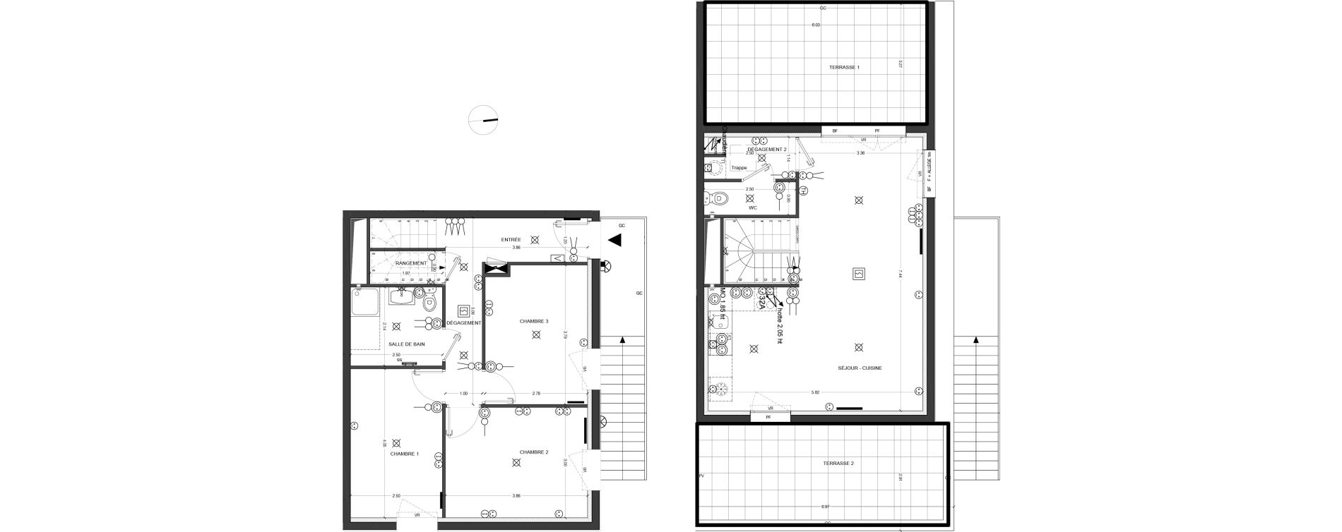 Duplex T4 de 86,40 m2 &agrave; Reims Laon-zola - neufch&acirc;tel - orgeval