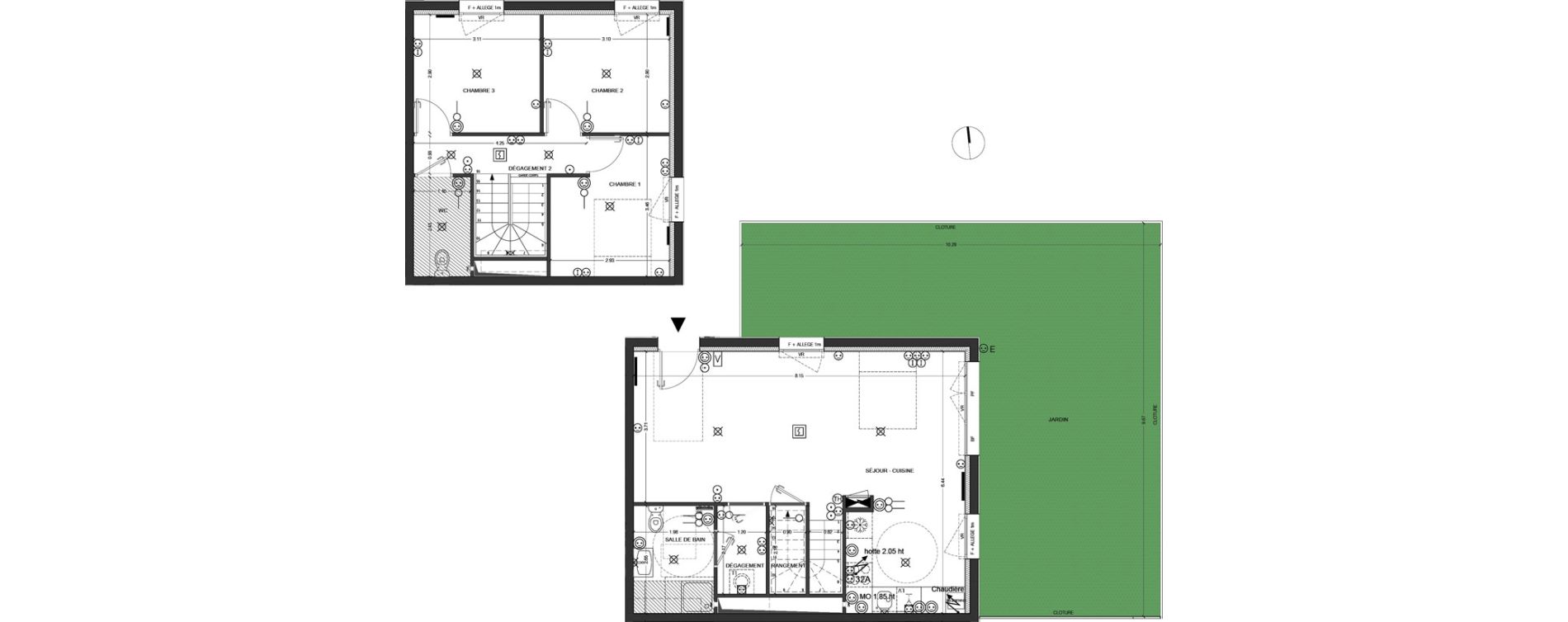 Duplex T4 de 82,70 m2 &agrave; Reims Laon-zola - neufch&acirc;tel - orgeval