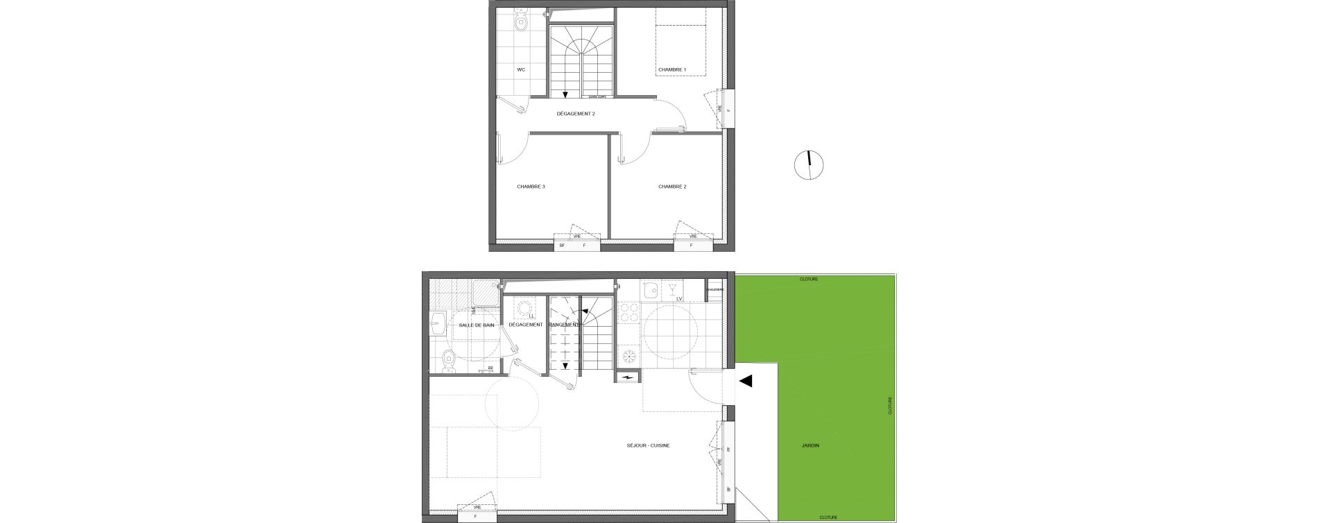 Duplex T4 de 82,50 m2 &agrave; Reims Laon-zola - neufch&acirc;tel - orgeval
