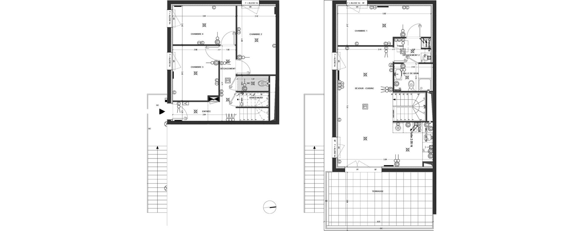 Duplex T5 de 94,80 m2 &agrave; Reims Laon-zola - neufch&acirc;tel - orgeval