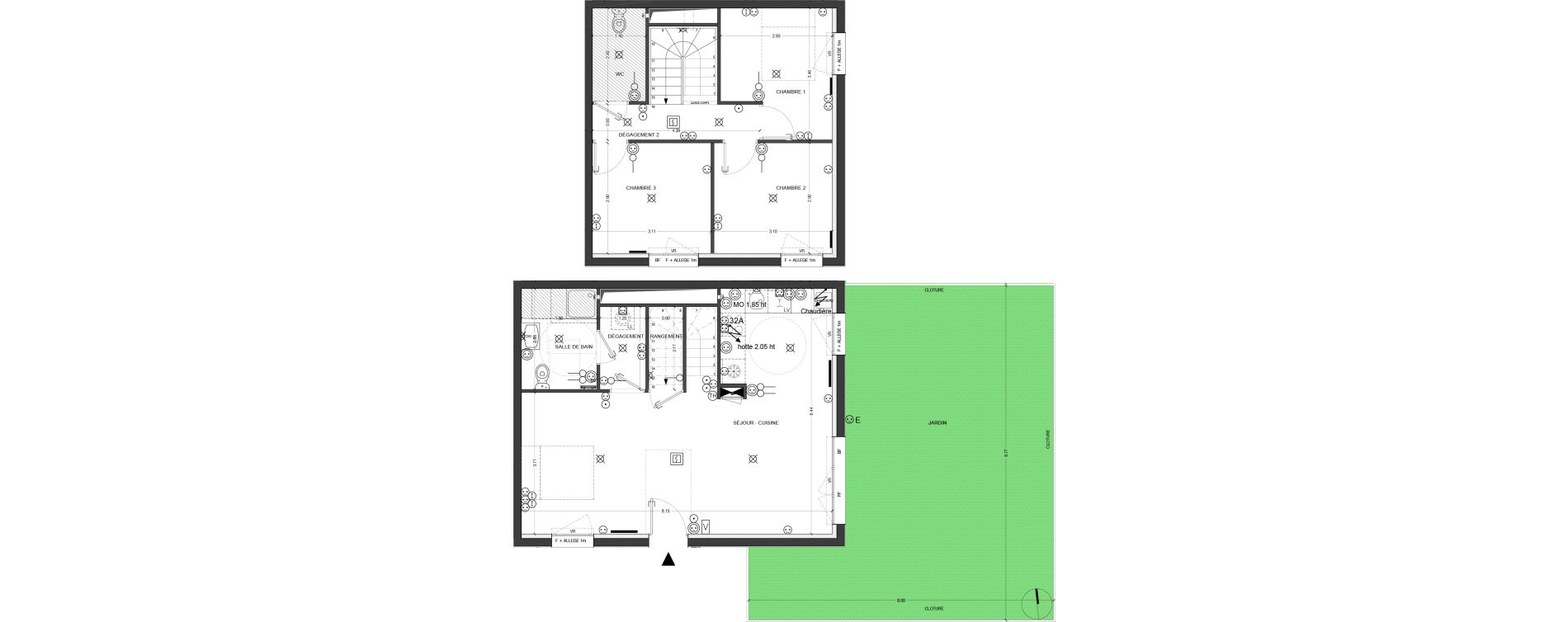 Duplex T4 de 82,60 m2 &agrave; Reims Laon-zola - neufch&acirc;tel - orgeval