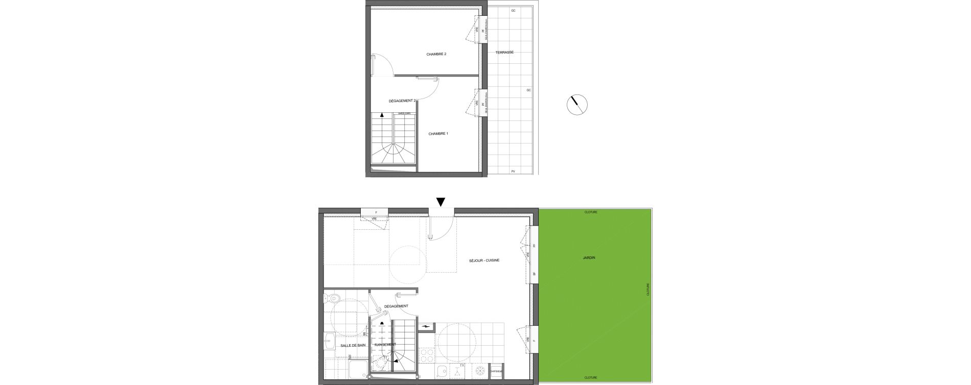 Duplex T3 de 71,50 m2 &agrave; Reims Laon-zola - neufch&acirc;tel - orgeval