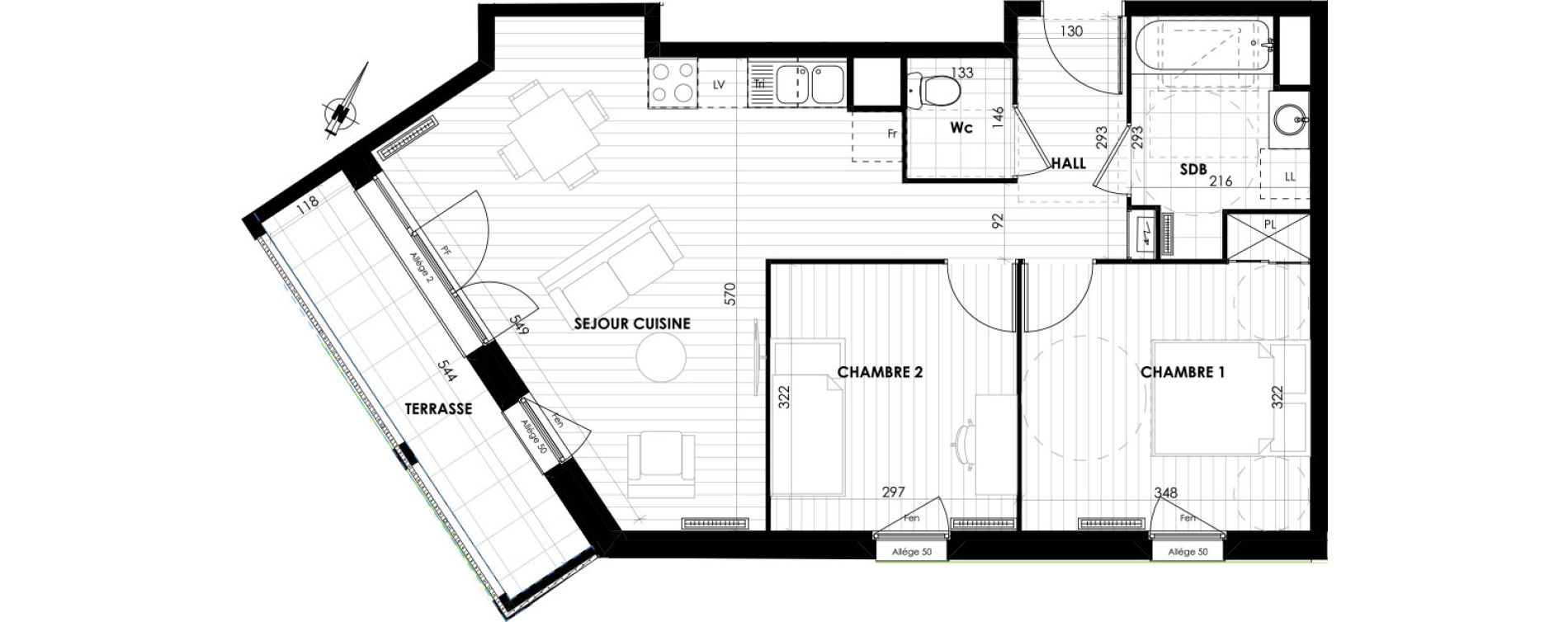 Appartement T3 de 57,09 m2 &agrave; Reims R&eacute;ma'vert